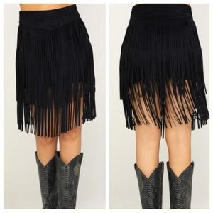 Idyllwind by Miranda Lambert Fringe Black Skirt